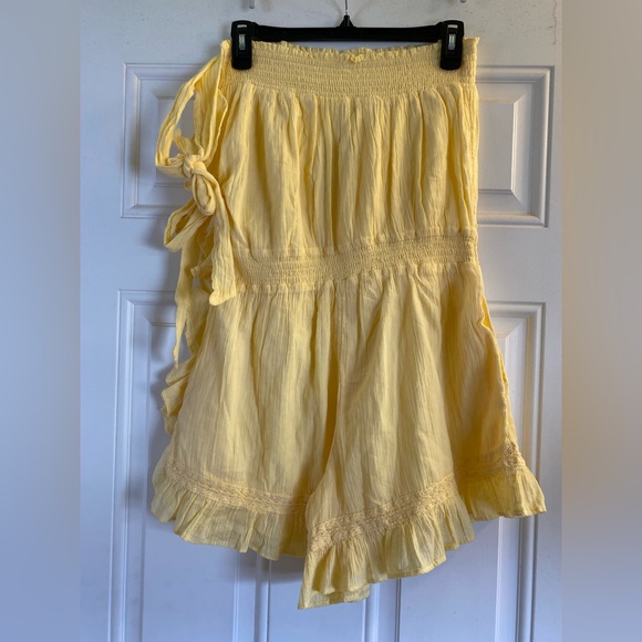 Free People Feelin Fancy Strapless Cotton Romper - Picture 5 of 9